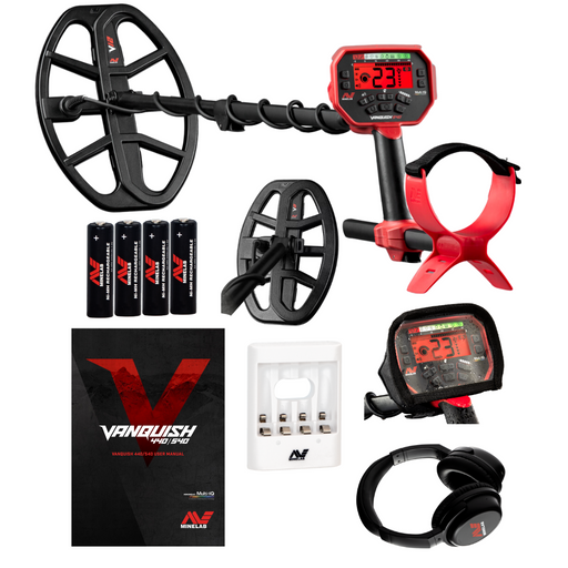 Minelab Vanquish 540 Metal Detector Pro Pack With 8" and 12" Coils