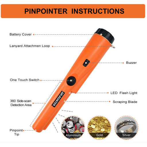 Detep-GP Pinpointer IP66 Water Resistant Metal Detector