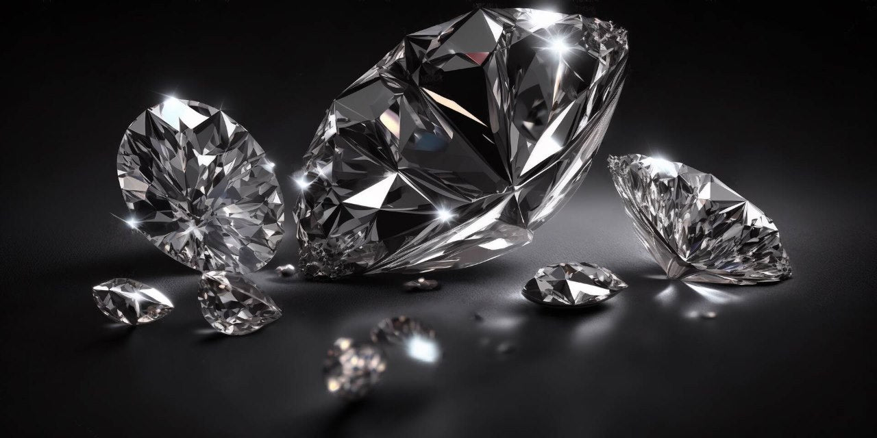 diamonds in different sizes on a black background