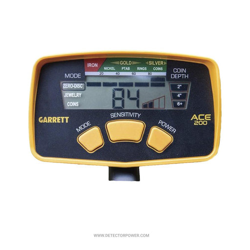 GARRETT Ace 200 Metal Detector with 6.5"x9"  Waterproof Search Coil