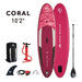 Aqua Marina Coral 10’2” Inflatable Stand Up Paddle Board with Kit
