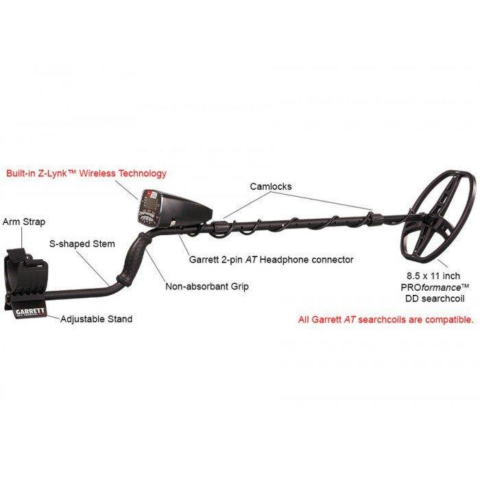 Garrett AT Max Waterproof Metal Detector with 8.5"x11" DD Search Coil