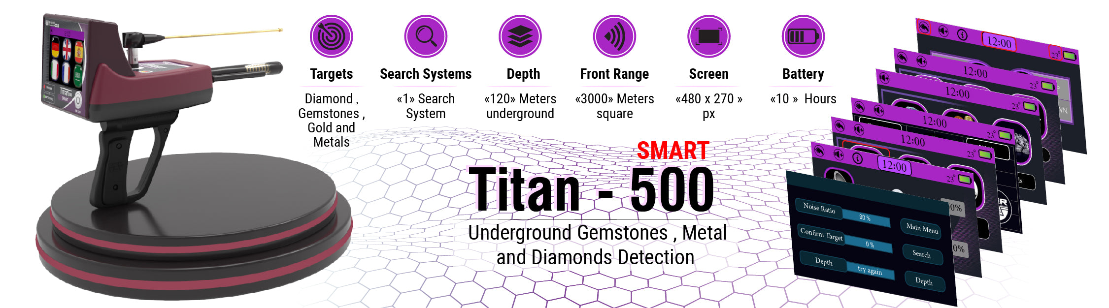 UIG Detectors - #GERDETECT #Titan500 Professional #Diamond #Metal #Detector  - Discover #Gemstones and #Diamonds - Long Range Underground Depth Scanner  FAST & DEEP DETECTION: Experience the power of deep seeking technology that